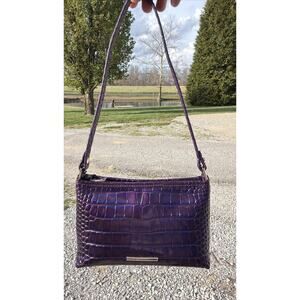 NWT Brahmin Melbourne Collection Lorelei Purple Acro Leather Shoulder Bag